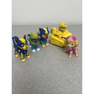 Lot Of 5 Paw Patrol, 3‎ Scuba Pups Dogs, Sky Jetpack Pup, Rubble's Bulldozer